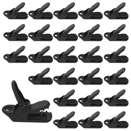 Lyeteung 25 PCS Tarp Clips, Plastic Awning Clamp Grip, Tent Clamp, Alligator Clamp Tent Snaps for Camping, Tarps, Caravan, Garden Shade Cloth, Black