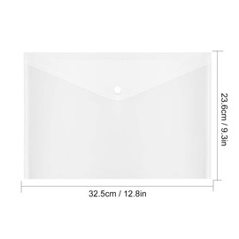 40 Pcs Clear Plastic Envelope with Snap Button Closure, Plastic Waterproof Envelope File Folder, Transparent Folders for Documents, Letter Size, A4 Size, for School and Office Supplies