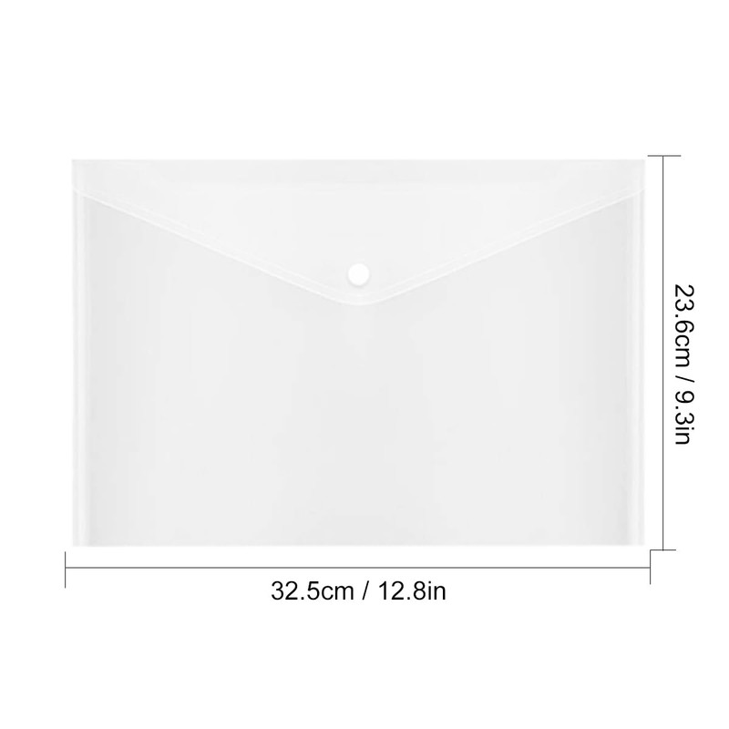 40 Pcs Clear Plastic Envelope with Snap Button Closure, Plastic