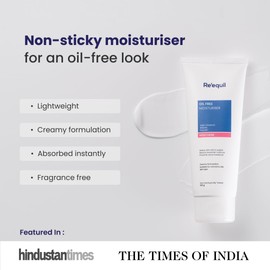 RE' EQUIL Oil Free Moisturiser Lightweight Moisturizer For Face Retains Essential Moisture Prevents Acne Breakouts Suitable For Normal, Oily Combination Skin 100G