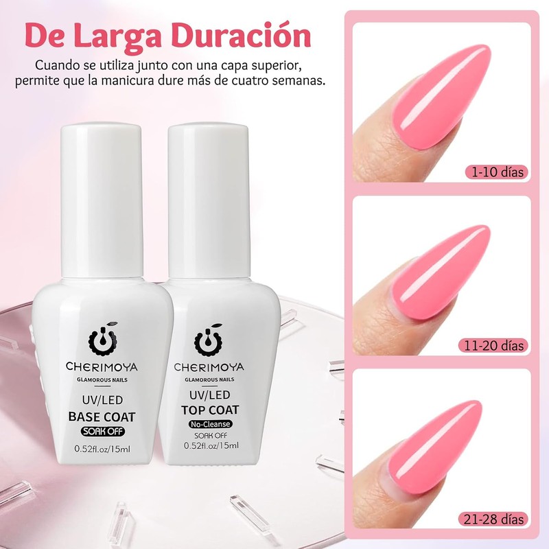 CHERIMOYA Base Coat y Top Coat Gel Set 15ml*2 UV