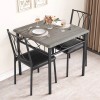Jojoka Dining Set Table and 2 Upholstered Chairs Wood Top