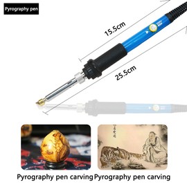 62 Pcs Electronics Soldering Iron Kit,Soldering Kit With Temperature Adjustable Electric Soldering Gun,Different Soldering Tips Soldering Iron Stand,For Carving Painting Engraving Letters Patterns