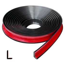 Tile Edge Trim, Flexible L Shaped Rubber Edge Trim, Small Size 90 Degree Tile Corner Trim, Peel and Stick Edging Trim for Tile and Wall Edges, Table Edge Trim, Black Color, 20Ft, Rubber EPDM Material