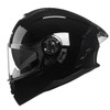Crown Racing Modular Motorcycle Helmet with Flip-Up Design, Gloss Black,