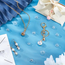 PandaHall 200pcs Mini Glass Orbs, 4 Size Crystal Craft Ball for UV Resin Dice Pendant Charms Earring Making (12mm, 14mm, 16mm, 18mm)