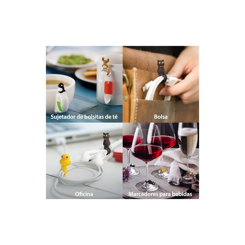 BONE Style Q Cord Ties Multiusos Silicona Reutilizable Cable Ties,