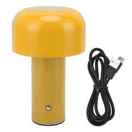 LED Desk Lamp Mushroom Design USB Charging 3 Color Temperature Touch Table Light for Restaurant Study Golden Yellow