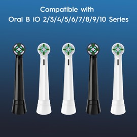 IO Replacement Heads Compatible with Oral B iO 2 3 4 5 6 7 8 9 10 Series Electric Toothbrush, 8 Pcs Brush Heads Compatible with Oral B, Gum Protection and Deep Cleaning Black