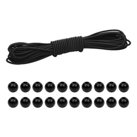 suruikei Rubber Cord 3.5 mm x 10 m, Black, Elastic Expander Rope, Rubber Cord, Rubber Cord, Rubber Band, Tarpaulin Rope, Tension Rope with Hooks, Accessories, DIY (Black, 3.5 mm x 10 m)
