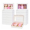 ROSPAKTEK 50pcs White 7x4.3x2 Inches Bakery Boxes for Cookies, Strawberries,