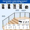 Muzata Black Stair Cable Railing Post 36 Inch for 25-35