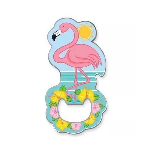 Unbranded Pink Flamingo Ocean Magnetic Back Handheld Bottle Opener -