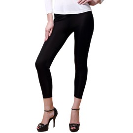 LingDooo Women 100% Pure Silk Soft Stretchy Pants Underwear Legging Safety Wear Home Wear Cropped Pants (XL(Tag 3XL), BlackC)