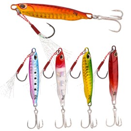 Jigs Fishing Lure Bass Cyprinid Sinking Spoon Metal Micro Jigging Bait (5PCS/20g)