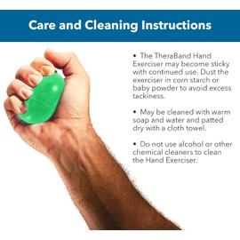 TheraBand Hand Exerciser For Hand, Wrist, Finger, Forearm, Grip Strengthening and Therapy, Standard, Green, Medium, Intermediate Level 1 Ejercitador de mano para fortalecer el agarre, terapia de manos y ejercicio de dedos, muñeca y antebrazo