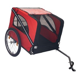 Durable Dog Bike Trailer - 20 Inch Wheels, Breathable Mesh, Multiple Entrances for Medium & Small Dogs