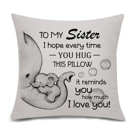 Bacmaxom Sister I Hope Every Time You Hug This Pillow It Reminds How Much I Love Cushion Cover Throw for from Brother Birthday (I love you-sister),45 x 45 cm, (074-91)