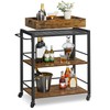 VASAGLE Kitchen Serving Cart with Removable Tray, 3-Tier Kitchen Utility