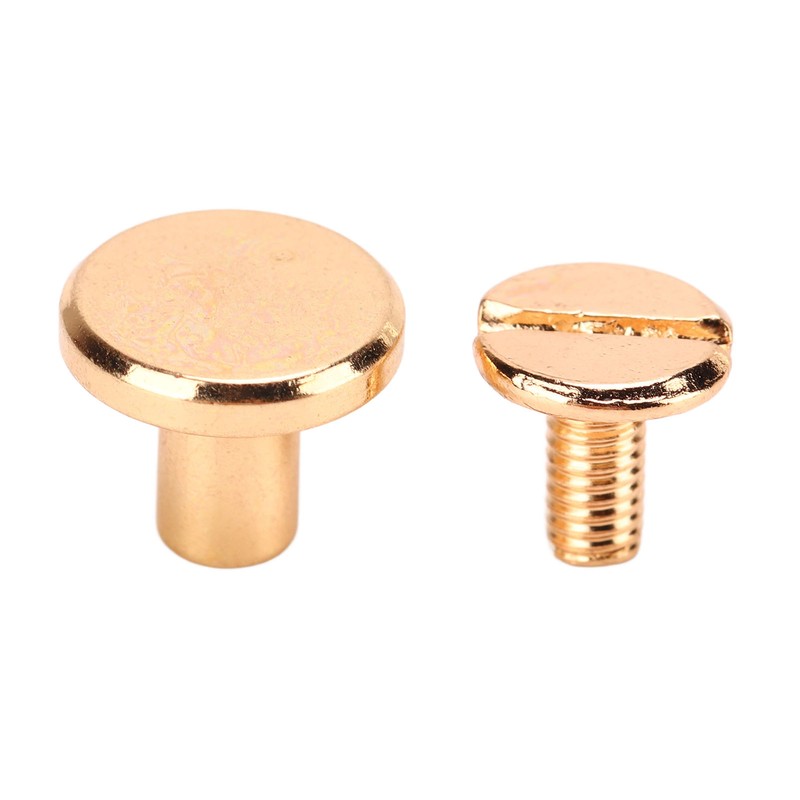200 Set Chicago Screws Set 9.5x8mm Hard Thick Brass Uniform