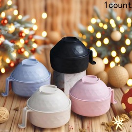 Sweets Kitchen Accessories Ramen Bowl Set, 1 Set Instant Noodles Bowl & Tableware Kit, Microwave Safe Ramen Bowl with Fork, Spoon, Chopsticks, Drainer Bowl for Home Camping, Kitchen Gadgets - Color: Solid Color, Specification: Black - 1 Count