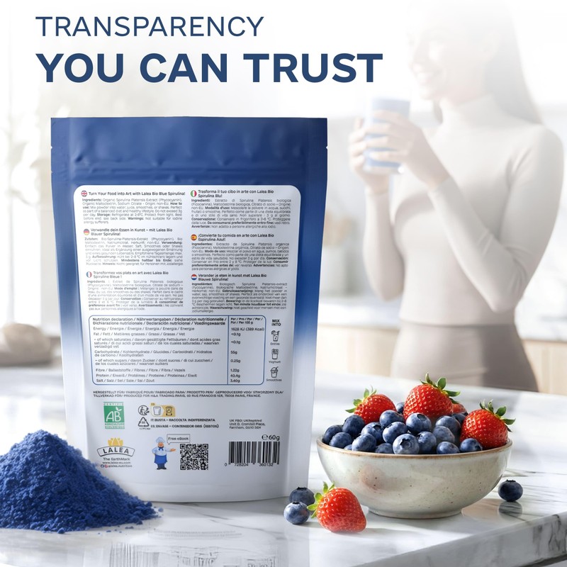 LALEA Blue Spirulina Powder 55g – Organic Blue Spirulina (Phycocyanin)