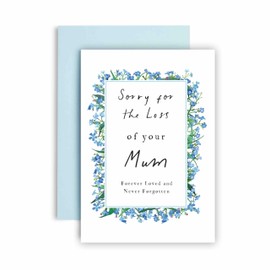 Huxters Sympathy Card for Mum Condolences Thinking of You Losing Your Mum Forget Me Not Flowers - 14.8cm (Mum)