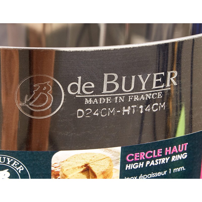 De Buyer 3912.24 High Pastry Ring 630cl, Diameter: 24/14cm
