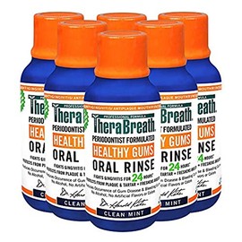 TheraBreath Healthy Gums Periodontist Formulated 24-Hour Oral Rinse, Clean Mint, 3 Ounce (Pack of 6)