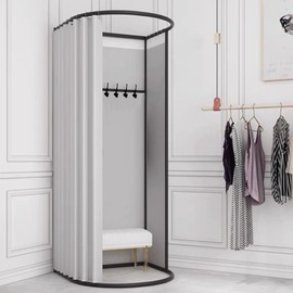 WUGCHDA Clothing Store Fitting Room, Portable Dressing Room for Boutique, Movable Changing Room with Shading Curtain, Temporary Mobile Prvacy Protection Dressing Room, 78 X 39 X 37in