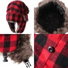 3 Pieces Winter Lumberjack Trapper Plaid Hats Russian Ushanka Bomber