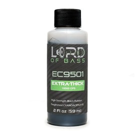 Lord of Bass Black Rubber Toughened CA Super Glue Extra Thick 2oz Cyanoacrylate Speaker