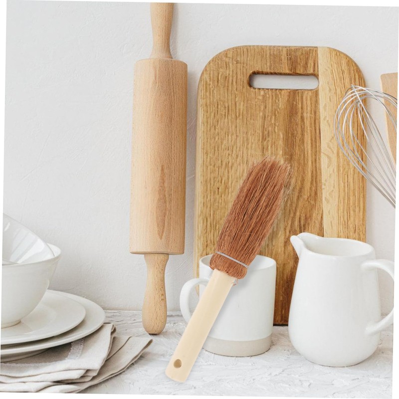 VILLFUL Coconut Bristle Dish Brush Soft Palm Scrubber for Cast