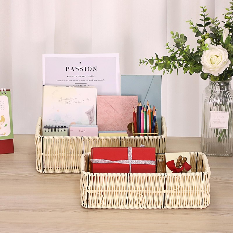 OGA Pack of 2 Shower Baskets for Hanging Rattan Plastic