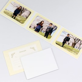 Yamada Bratwurst Paper Store Solid Cover Photo Mat 3 Large Surface Horizontal with Envelopes, messe-zika-dotuta , whites