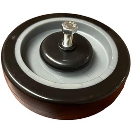 Shopping Cart Wheel 5" x 1-1/4" Polyurethane (Axle Diameter: 3/8" Adjustable to 5/16" w/Sleeve), 5/16" or 3/8" Axle and Nut Included (3/8" Axle 4-Set)