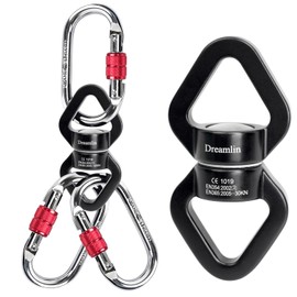 Aerial Silks Hardware Kit 30 KN Swing Swivel Aerial Yoga Hammock Rigging Aluminum Swivel Aerial Hoop Lyra Rotational Device Hanging Accessory (Black Set 2)