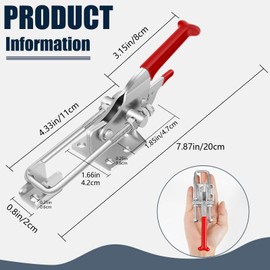 6 Pack Toggle Latch Clamp, Heavy Duty Latches, 2000Lbs Holding Capacity Adjustable Latch Lock, Smoker Clamps Latch for Industrial EquiIpment,Tire Carrier,Boxcar,Smoker Lid