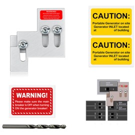 BErzo Generator Interlock Kit Compatible with Square D QO or Homeline 100 or 125 Amp Panels, Horizontal Electrical Interlock Kit, 3/4-7/8 Inches Spacing Between Main and Breaker