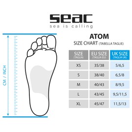 SEAC Atom Swim Fins-Black, Medium