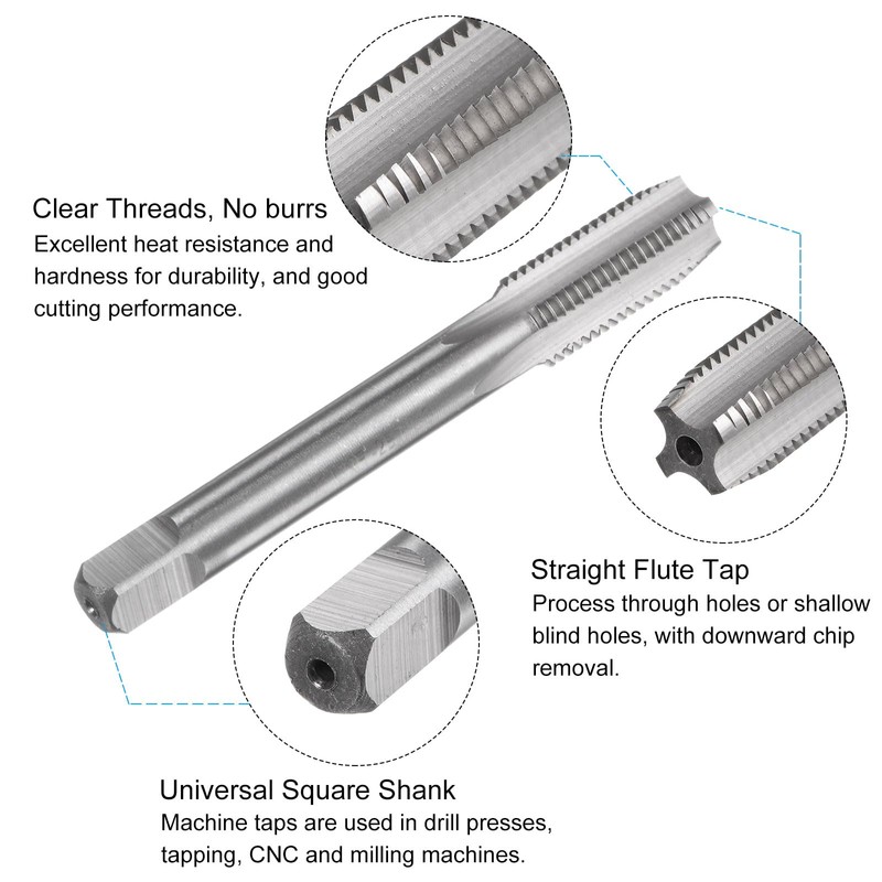 sourcing map Tap and Drill Bit Set, 7/16-20 UNF Thread