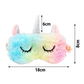 2 PCS Eye Mask for Sleeping Kids, Unicorn Kids Sleeping Mask Cute 3D Animal Eye Masks Plush Sleep Mask Girls Cartoon Blindfold Eyeshade Travel Eye Cover for Girls Adult Children