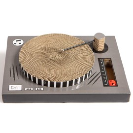 NANDOG Corrugated Cardboard Cat Scratcher Scratching Pad Record Player