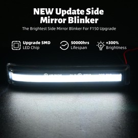 LUDARM LED Side Mirror Turn Signal Light Compatible with F150 2009-2014 for F150 Raptor/Linc0ln Mark lt 2010-2014, 2PCS Clear Lens White Light