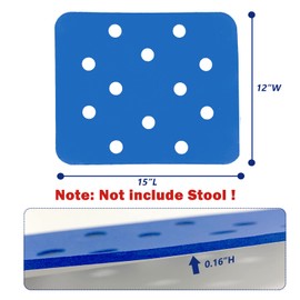 Bath Chair Seat Mat - Elderly Shower Bench Cushion Non-Slip EVA Foam Pad with Adhesive for Disabled Handicap Senior, Square (Not Include Stool)