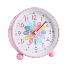HOTIYOK Educational Clock, Children Learning Clock, Analog Clock, 24 Hour Display, Auxiliary Numbers, Silent, For Kids, Students, Can Be Used As An Alarm Clock, Night Light, Convenient for Learning