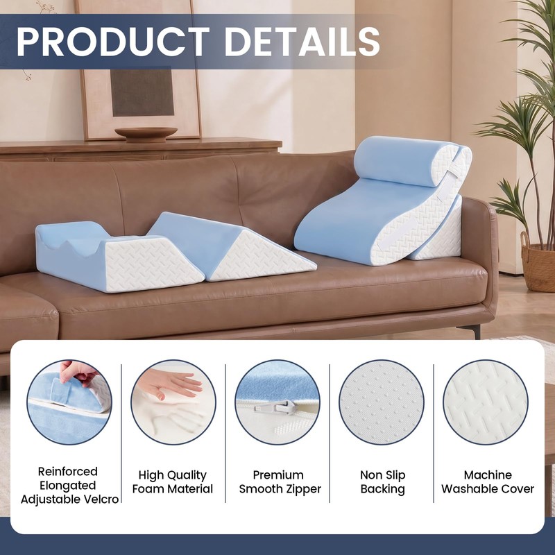 WSOFRALC 5PCS Orthopedic Wedge Pillow Set for After Surgery