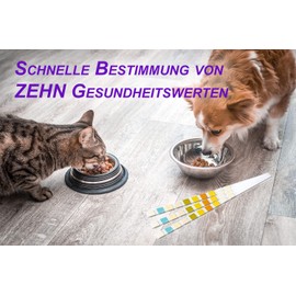 One+Step Urin Teststreifen für Katzen und Hunde 5 Stück I Schnelltest zur Prüfung von 10 Gesundheitswerten I Haustier Schnelltest I Tierurinanalyse I Veterinär Test