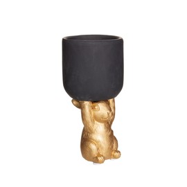 Sass & Belle Golden Rabbit Pedestal Planter
