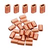 sourcing map Copper Duplex Oval Crimping Sleeve 1/8"(3mm) Cable Ferrule